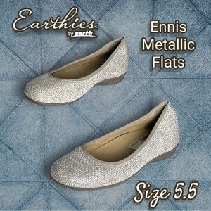 Earthies Ennis - Women's Ballet Taupe Flat Size 5.5